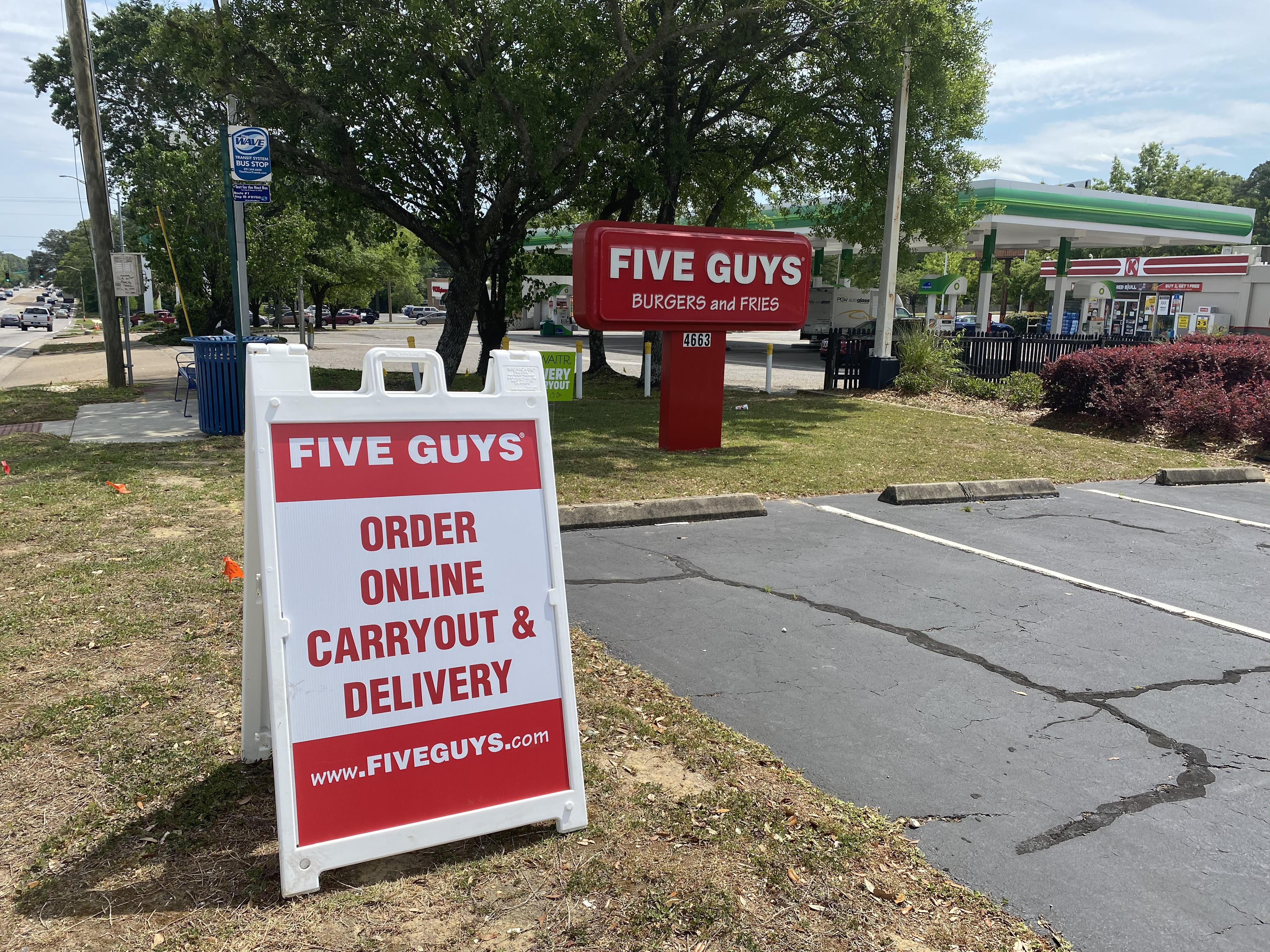 five guys signage